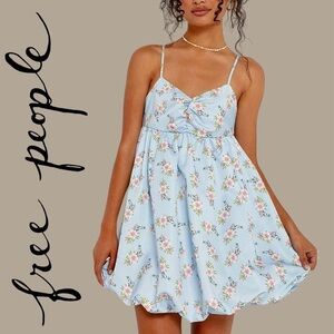 New Free People in a Bubble Mini Dress in Bluebell size XS originally $128